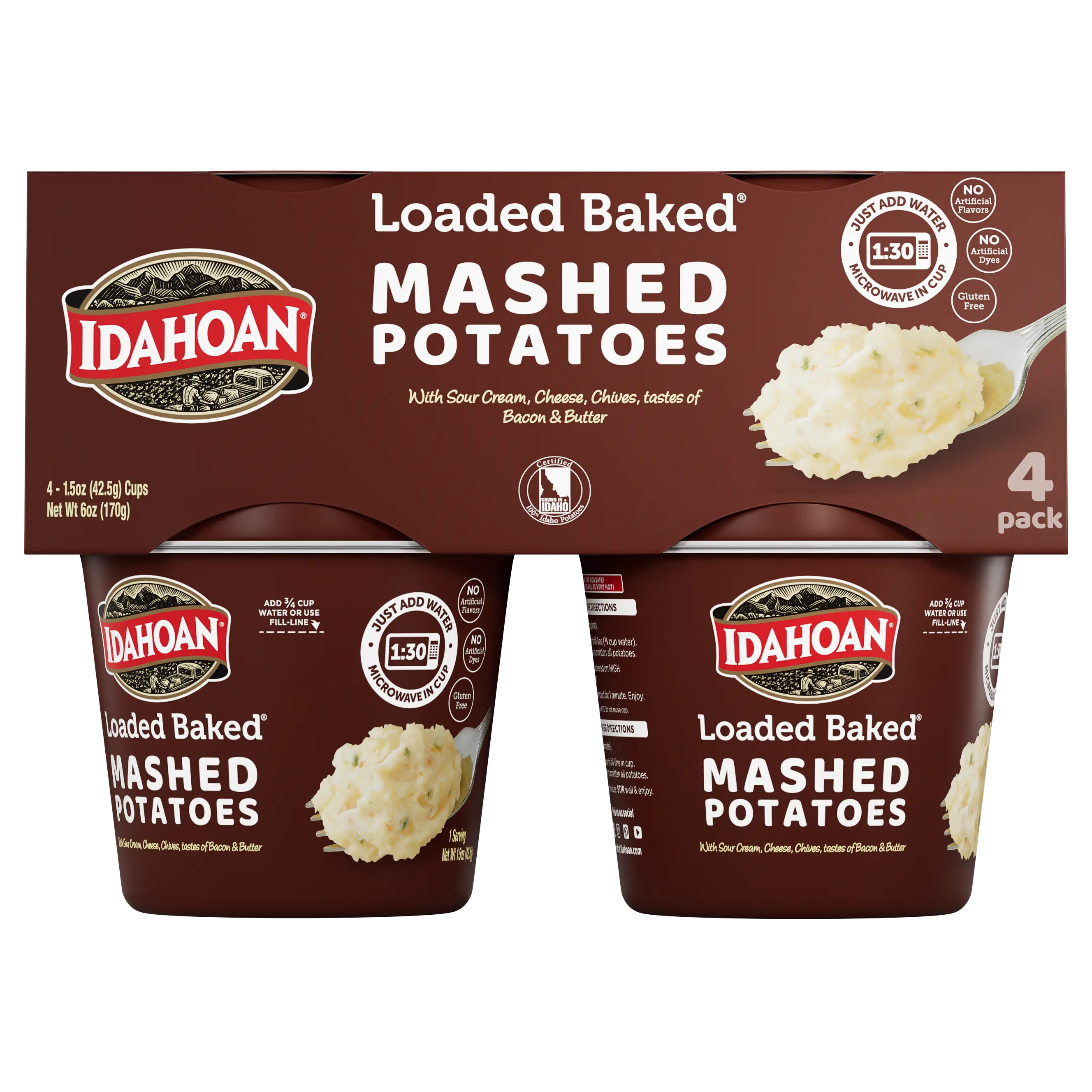 Idahoan Loaded Baked Mashed Potatoes Cup, 1.5 oz