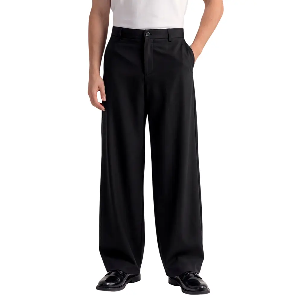 HISDERN Men's Wide Leg Stretch Casual Pants Dress Slacks Relaxed Fit Lightweight Work Business Trouser
