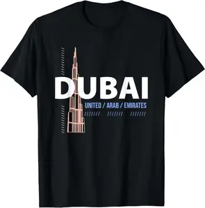 100%cotton Dubai United Arab Emirates Capital City Arabian Landmarks T-Shirt