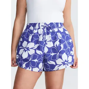 【Summer Turn-Up】BlOOMCHIC plus size Cotton Large Floral Print Drawstring Shorts [M-6X] 2026 Summer Pick for Mother's Day