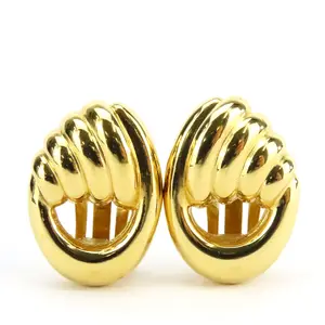 Pre-owned Dior Gold-plated Small Leather Goods Christian Clip Earrings