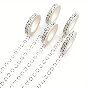 5pcs 8mm*10m/0.31*394in Washi Tape Sticky Masking Tape Office Supply Hand Tear Adhesive Paper Washi Tape Book Adhesive Office Supplies