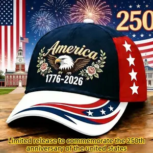2026 Special Edition New American 250Th Anniversary Eagle Floral Design Baseball Hat, 250Th Anniversary Sun-Blocking Outdoor Unisex Cap with Duckbill