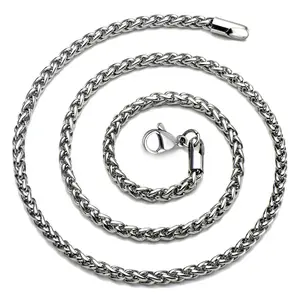 2.5mm Wheat Chain for Men and Women (Unisex) Stainless Steel Mens Chian Necklace for Boys