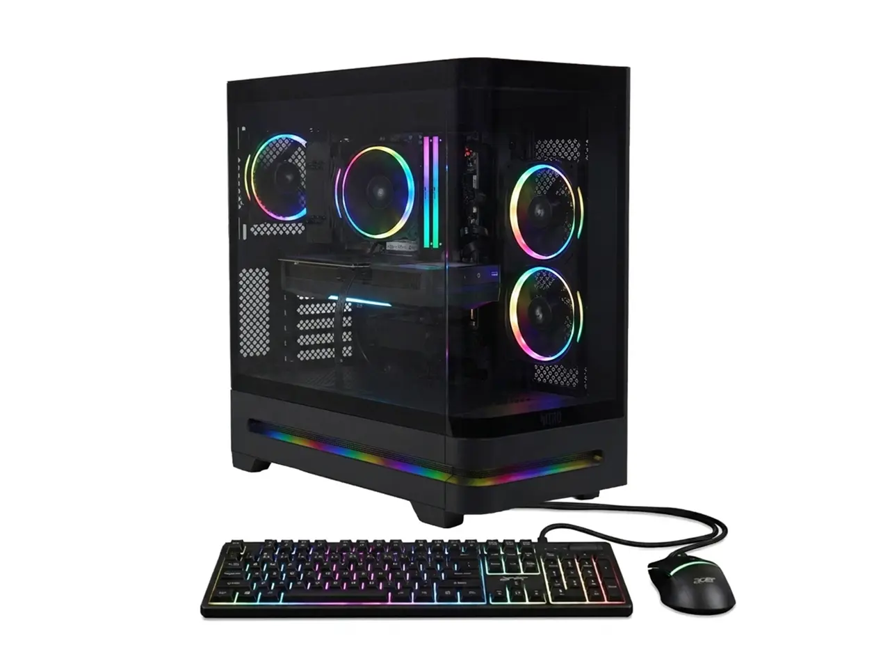 Acer Nitro 85 N85-100-UR35 Desktop, AMD Ryzen 7 8700F 8 Core Processor (Up to 5.0GHz), NVIDIA GeForce RTX 5070 Graphics (988 AI TOPS), 16 GB DDR5 Memory, 1 TB PCIe 4.0 NVMe SSD, Wi-Fi 7, USB Keyboard & Mouse, Windows 11 Home