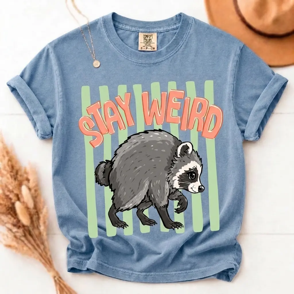 Stay Weird Jimothy the Raccoon Shirt, Short King Seattle Viral Meme Tee, Funny Wildlife Adult Top