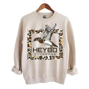 HEYBO Outdoors Phesant Ducks Graphic Sweatshirt, Stylish Camo Duck Design for Hunting Enthusiasts, Unisex Casual Quote Shirt for Men and Women