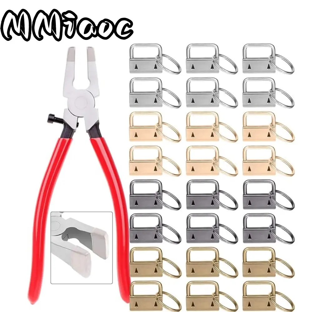 41pcs Key Fob Hardware Set, 40pcs 1 Inch Keychain Hardware with 1pc Key Fob Pliers ，Key Lanyard Chain Making Hardware Supplies