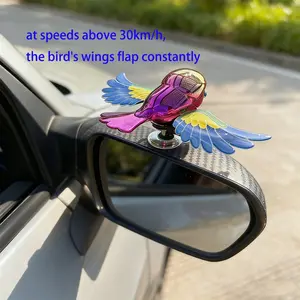 Moving Simulation Flying Bird Car Ornament, No Electricity, Movable Wings, Universal for Cars, Motorcycles, Helmets, Perfect Gift, Fun Design