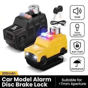 Upgraded Waterproof Motorcycle Disc Brake Lock with 120dB Alarm & Reminder Cable — Anti-Theft Padlock for Bike, Scooter, Easy Installation