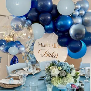 50pcs Gradient Blue Metallic Balloons, Multicolor Balloon Bouquet, Party Decor for Various Events, Perfect for Celebrations and Festivals