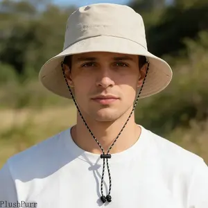 Summer Waterproof & Packable Bucket Hat Lightweight Quick-Drying Outdoor Hiking Sun Hat Unisex Adjustable Strap