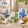 Kacoomi 2-Pack Automatic Gravity Feeder & Water Dispenser Set for Cats - Gravity-Powered, 2.4L Auto-Refill Water, 88oz Mess-Free Food, Large-Capacity Stainless Steel Bowl, Easy-Clean Materials, All Seasons Use, Neater Feeder
