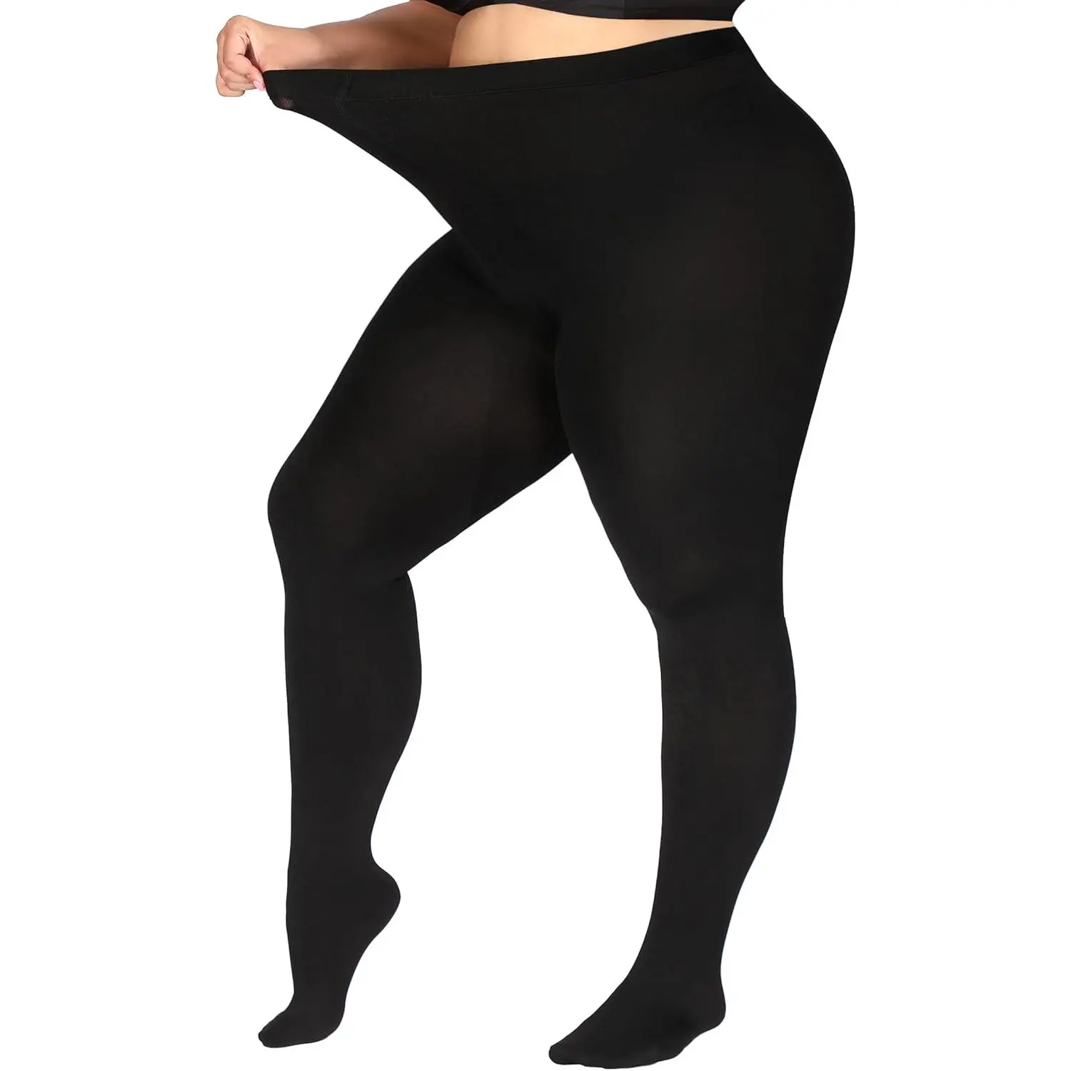 Women's Plus Size Fleece-Lined Thermal Winter Tights - Leisure Indoor Recreation Pantyhose with Multiple Colors, Sizes Up to 6XL