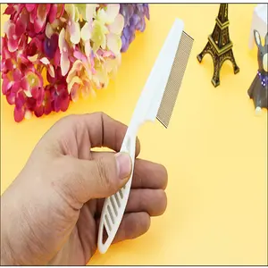 Pet Comb for Dogs and Cats, Flea Remover Brush, Plastic Dense Teeth Comb, Steel Needle Dehairing Comb, Essential Pet Grooming Tool