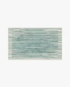 Striated Border Blue Rug