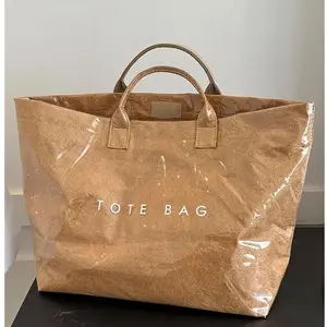 Women’s Vintage Letter Print Tote Bag - Waterproof Large Capacity - Sturdy Commute/Work/Shopping/Travel