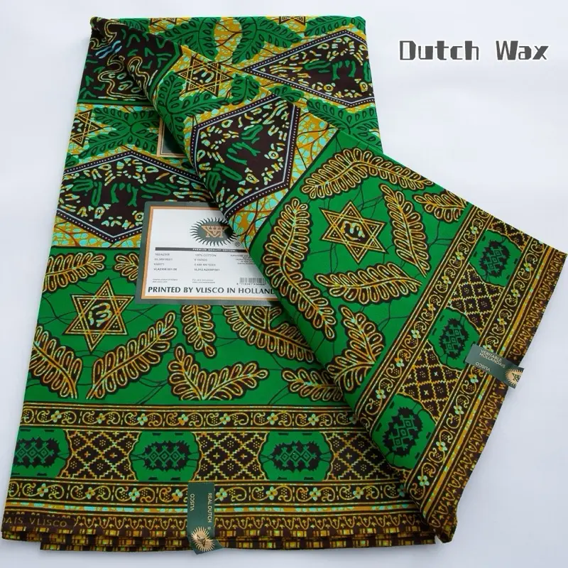 Visco Ankara Wax Dutch Cotton Fabric 6 Yards - Printed in Holland with Unique Patterns and Colors