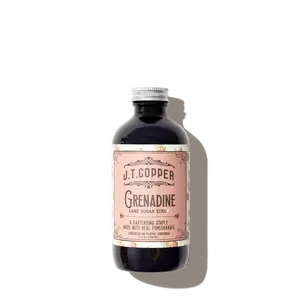 J.T. Copper Grenadine Syrup - Real Pomegranate Juice & Citrus - Vegan Gluten-Free - Sweet Red Mixer for Beverages