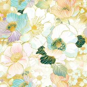 Japanese Blossoms Pattern 7 Quilting Cotton Fabric