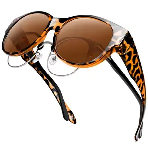 Fit Over Glasses Sunglasses for Women Men,Oversized Cat Eye Sunglasses Polarized 100%UV400 Protection