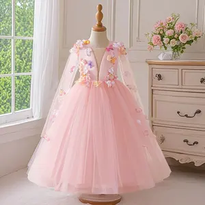 612 Fairytale princess dress girl party princess style elegant dress for special occasions butterfly design elegant dress suitable for wedding party piano party