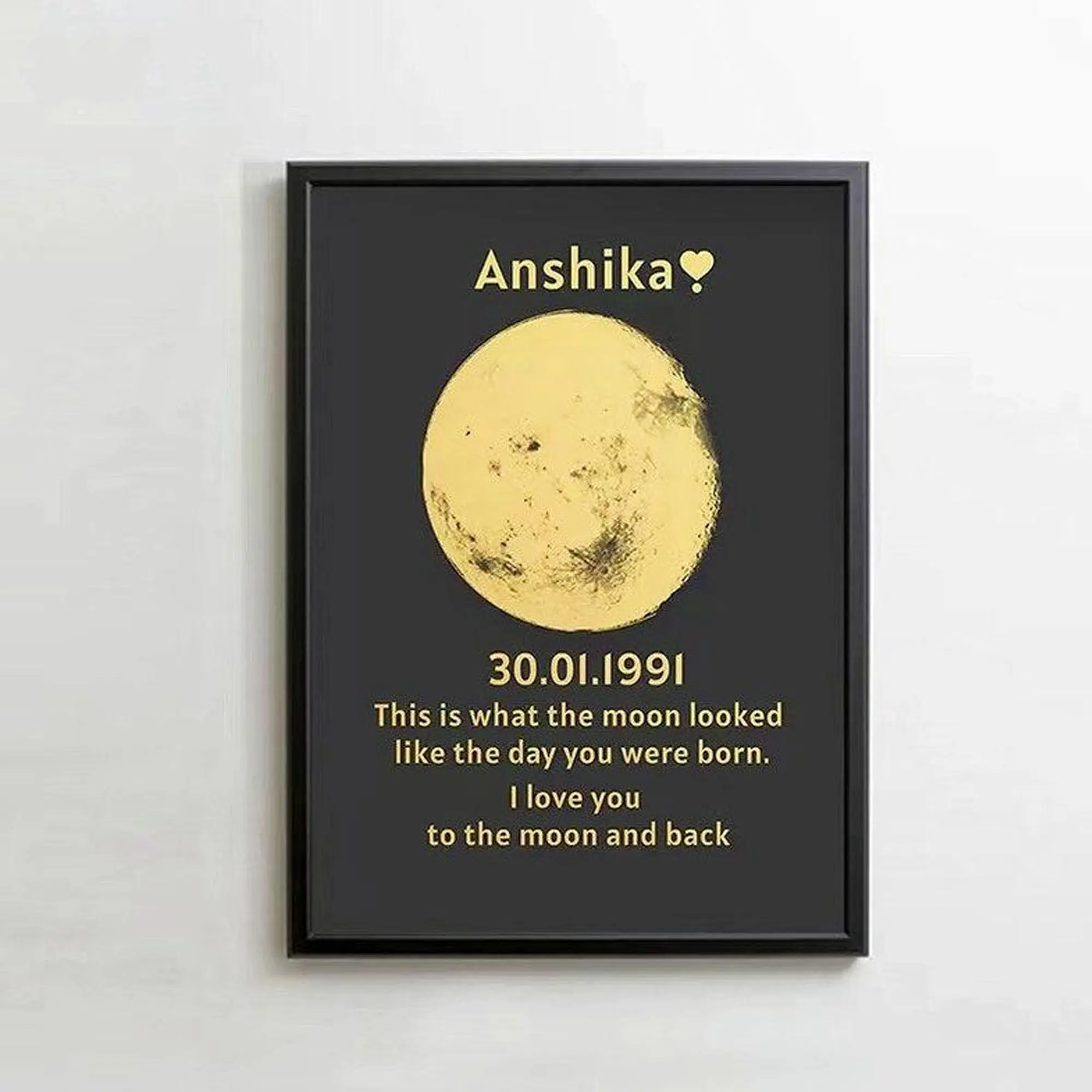 Mother's Day Gift-Moon Phase Wall Art-Custom Moon Phase Print-Personalized Birthday Gift-The Day You Were Born Gift-Star Map by Date Decor Poster