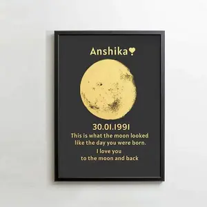 Mother's Day Gift-Moon Phase Wall Art-Custom Moon Phase Print-Personalized Birthday Gift-The Day You Were Born Gift-Star Map by Date Decor Poster