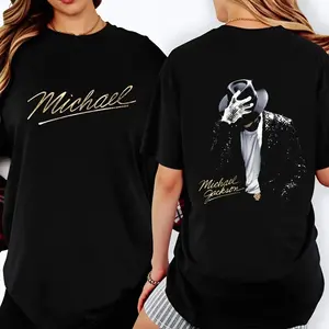 100 Percent Cotton Casual Streetwear Style T-Shirt Michael Jackson Dance Pose And Signature Design Summer Wear Gift For Music Fans And Fashion Lovers #   Michael Jackson #   Jaafar Jackson #   biopic #   music legend ST6