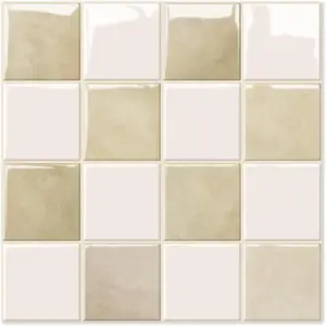 10 Sheet Thicker Peel and Stick Backsplash 12"x12" Self-Adhesive Wall Tiles for Kitchen Bathroom Easy to Install Beige and White