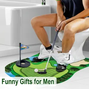 Decompress [Funny Toilet Golf] Funny Toilet Golf Game | Practice Mini Golf in Any Restroom/Bathroom - Great Toilet Time - Dad Gifts, Funny Gifts for Dad, Gag Gifts for Husband, Boyfriend, Men
