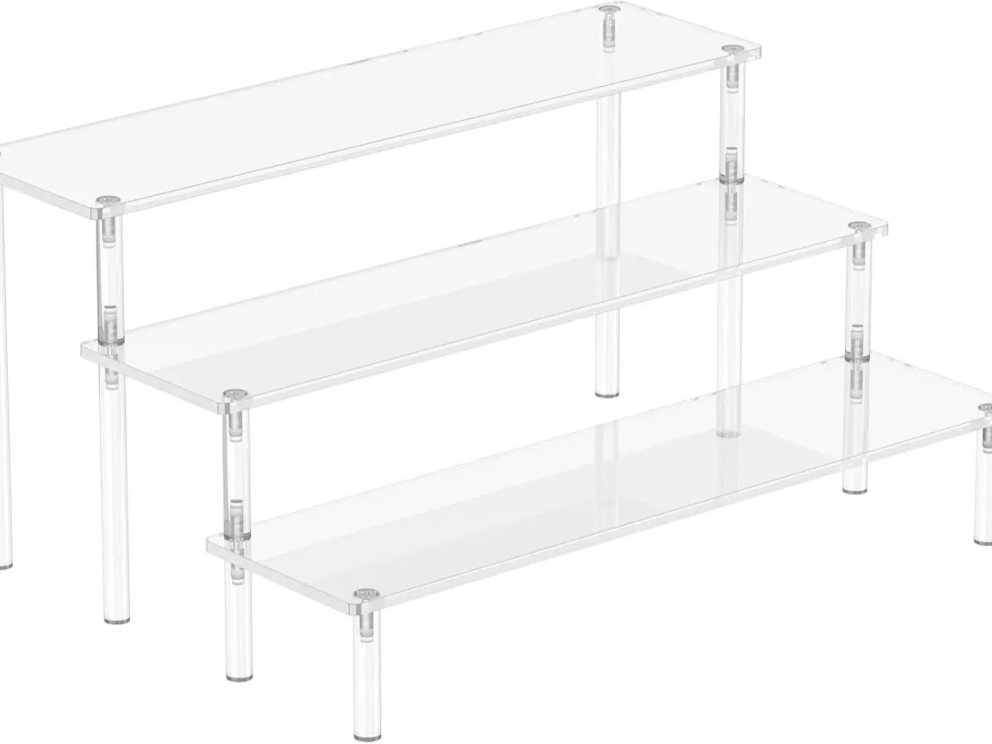 Acrylic Display Risers, 3 Tier Perfume Organizer Stand, Clear Cupcake Stand Holder, Large Shelf Risers for Figures, Dessert Shelves for Party, Display Shelf for Decoration and Organizer