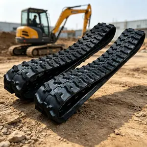 180x72x45 Rubber Tracks (Set of 2), High-Strength Mini Excavator Replacement Tracks, Heavy-Duty Tear-Resistant Rubber, Suitable for Construction, Landscaping Applications