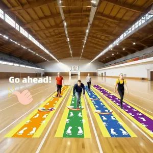 Rainbow Sensory Integration Hand Foot Game Mat Outdoor Play Props Team Building Party Use, Family Fun Game, Group Interaction Fun Sports Activity for Kids and Adults