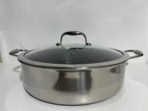 Hybrid Deep Sauté Pan/Chicken Fryer 7-Qt with Lid - Like New with Cosmetic Flaws