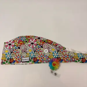 Flower Scrub cap and badge reel