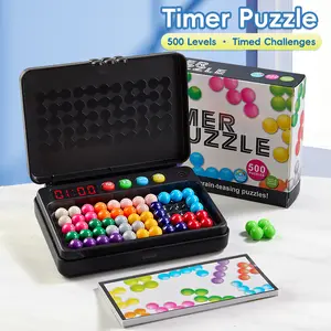 Kids Upgraded Timer Pyramid Magic Bead Puzzle Toy - Logic Thinking Training Brain Teaser Educational Intelligence Game Gift