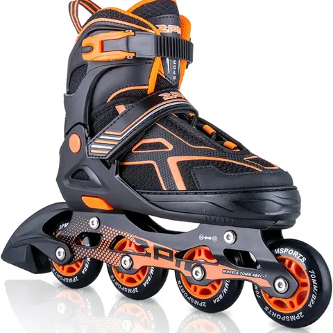 2PM SPORTS Torinx Green Adjustable Inline Skates - Vibrant Beginner Kids' Skates with Aluminium Frame, Rubber Stopper, 45° Strap, ABEC-7 Bearings, Triple Safety, Outdoor Play, Sporty Look, Grows with Feet, Birthday Gift