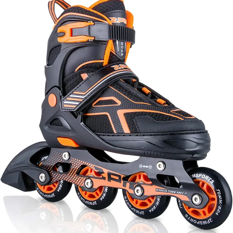 2PM SPORTS Torinx Green Adjustable Inline Skates - Vibrant Beginner Kids' Skates with Aluminium Frame, Rubber Stopper, 45° Strap, ABEC-7 Bearings, Triple Safety, Outdoor Play, Sporty Look, Grows with Feet, Birthday Gift