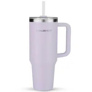 #SpringGlowUp HAUSHOF 40 oz Tumbler with Handle and Straw, Insulated Stainless Steel Coffee Tumbler with Tritan Lid, Double Walled Travel Mug Water Bottle Cup, Large Tumbler for Hot and Cold Drinks
