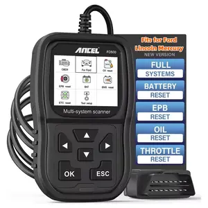 ANCEL FD500 OBD2 Scanner Fits for Ford Lincoln Mercury, All System Automotive Diagnostic Tool with Battery Registration, EPB/Throttle/Oil Reset, Engine ABS SRS Transmission Diagnostic Scan Tool Code Reader, Full OBDII Functions, Lifetime Free Updates