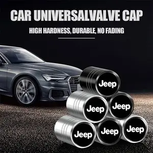 For Jeep Grand Cherokee Wrangler JK Gladiator Compass Renegade Patriot Accessories 4Pcs Aluminum Alloy Durable Car Wheel Tire Valve Caps Dust Cover