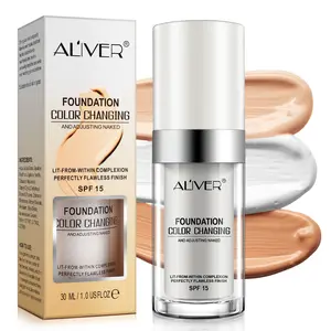 Aliver Color Changing Affordable Foundation 30ML, Hydrating Glossy Concealer, Natural Skin Tone, Long Lasting Matte Finish, Suitable for Fair Skin