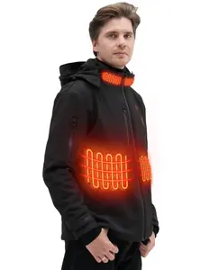 Heated Jacket for Men: With Battery Pack Included Winter Warm Heating Outwear Coat with Detachable Hood - Gifts for Men