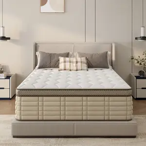 DlandHome 10/12-Inch Twin, Full, Queen, King, Memory Mattress with Independent Springs, Provides Pressure Relief, Motion Isolation and Firm Edges, Medium Firmness, Breathable and Washable, 100 Trials, Spring Mattress in a box ,Gel infuse memory foam