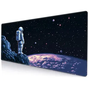 Astronaut Pattern Extended Mouse Pad(Pad Only), 1 Count Rectangle Gaming Mouse Pad, Non Slip Rubber Desktop Pad, with Precise Edge Stitching for Home