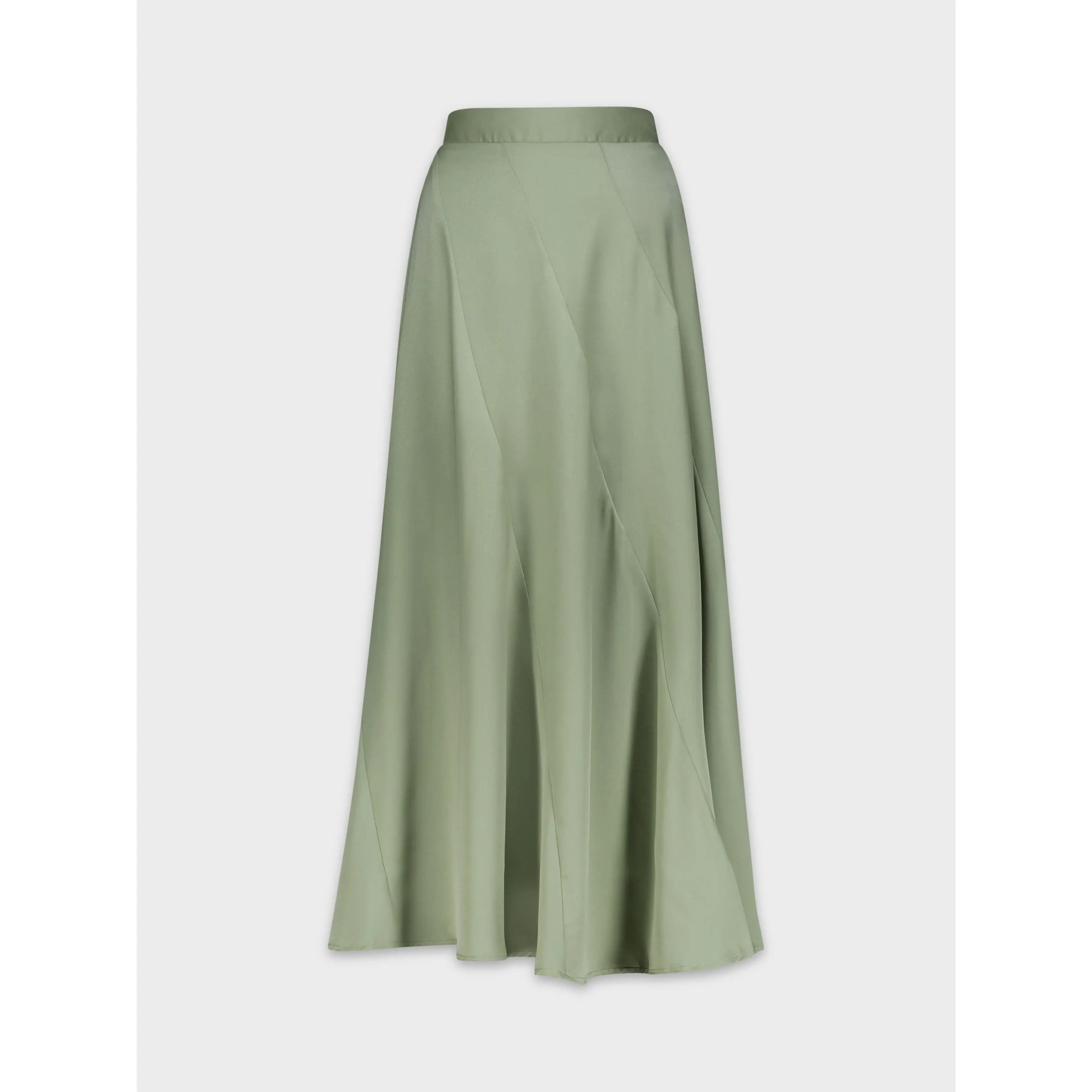 FULL SATIN SKIRT-SAGE GREEN