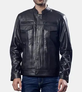 Dempsy Men's Black Leather Jacket