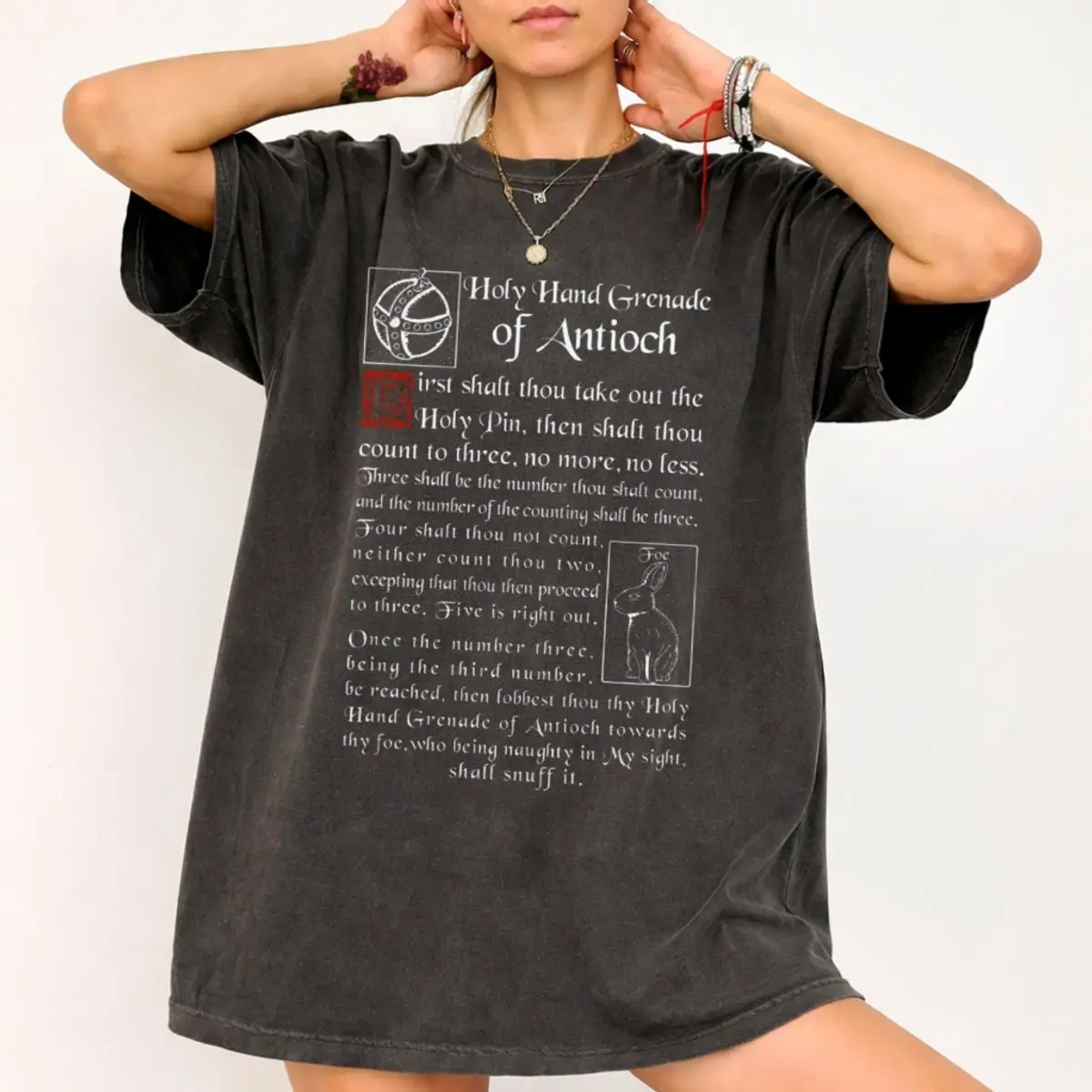 Comfort Colors The Holy Hand Grenade Of Antioch Shirt, Monty Python And The Holy Grail Movie Tee, Book Of Armaments Reader T Shirt , Unisex Garment-Dyed Tee, Classic Streetwear