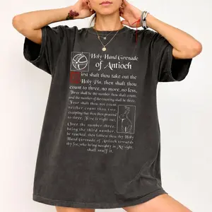 Comfort Colors The Holy Hand Grenade Of Antioch Shirt, Monty Python And The Holy Grail Movie Tee, Book Of Armaments Reader T Shirt , Unisex Garment-Dyed Tee, Classic Streetwear